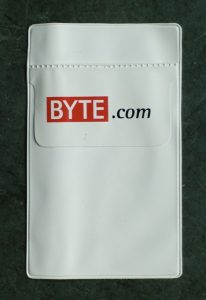 Byte.com pocket protector, created by CMP for Byte.com gang to bring to Comdex!